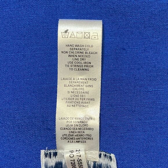 Tommy Bahama Linen-Blend Shift Dress Size XS Pull-Over Blue Pockets Flare Sleeve - Picture 6 of 7